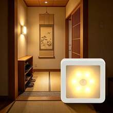 LED Motion Sensor Night Light, Smart PIR Sensor, Auto On/Off, Bedside Light, AAA Battery Powered, Easy Installation, Suitable For Bathroom, Bedroom, Hallway, Stairs, Cabinet, Garage - White - View 2