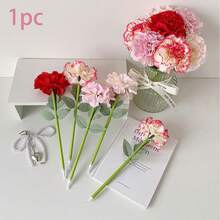 1pc Creative Artificial Carnation Flower Bouquet Ballpoint Pen, Mother's Day Teacher's Day Gift Writing Pen Prop Pen - Multicolor - View 11