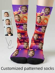 1 Pasang Kaos Kaki dengan Pola Wajah Kustom, Kaos Kaki Foto Personalisasi, Kaos Kaki Cetak Kustom, Kaos Kaki Wajah Lucu, Kaos Kaki Pola Kustom, Cetak Pola Wajah Apa Pun pada Kaos Kaki, Hadiah Ulang Tahun Pernikahan, Hadiah Hari Valentine, Hadiah Ulang Tahun Unik, Koleksi Personalisasi - MultiWarna - View 2