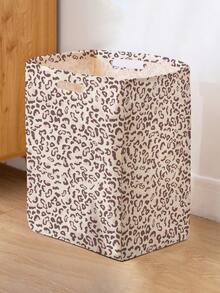 Pink Leopard Print Storage Bin 35*25*48cm Large Capacity Fabric Foldable Storage Basket Home Bedroom Atmosphere Dirty Laundry Basket Socks Storage Bin Toy Sorting Storage Bucket - Multicolor - View 4