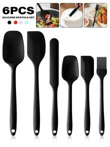 6件套硅胶厨房用具套装 - 北欧马卡龙配色 - 烹饪烘焙铲、刮刀、刷子、糖霜涂抹器 - 橡胶材质，节日主题，无需电源或电池 - 彩色 - 查看 13