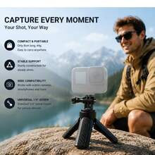 Portable Mini Tripod Desktop Camera Tripod Stand Lightweight Handheld Stabilizer Compatible With OSMO Pocket 4 & 3 & 2, Action Camera, Smartphone, Webcam, Travel Vlog - View 9