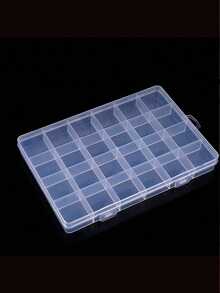 Transparent Fixed Compartment Plastic Storage Box 10/12/15/18/24 Slots Optional PP Material Jewelry Box Storage Earrings Rings Nail Art Rhinestones Nail Accessories DIY Beads Soft Clay Handmade Small Parts Multi-Functional Portable Storage Box Girls Gift - Clear - View 6