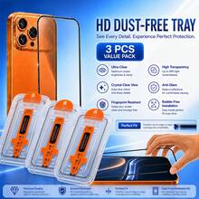 Yezodawee 3片裝螢幕保護貼附自動安裝套件，相容 17 Pro Max/17 Pro/17 Air/17/15 Plus/15 Pro Max/15 Pro/15/14 Pro Max，9H 鋼化玻璃 HD 螢幕保護貼，防刮、防指紋，相容手機殼 - 無色 - 查看 8