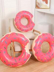 1 st kreativ uppblåsbar simring i donutform, flytring för pool och strand på sommaren, festdekoration, lämplig för vuxnas semesterunderhållning och avkoppling, simstol, pooltillbehör, poolpartytillbehör, svensexa - Flerfärgad - Visa 5