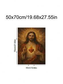 1pc Christian Wall Art, Sacred Heart Of Jesus Print, Religious Art, Catholic Home Decor Poster, Gift, Suitable For Bedroom, Living Room, Kitchen, Apartment, Wall Art, Wall Decor, Home Decor, Room Decor, Canvas Wall Art, Poster, Optional Frame - 1PCS - View 12