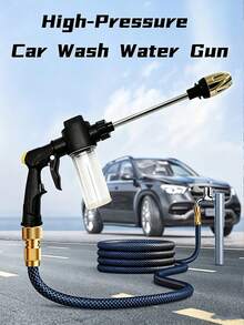 Household High Pressure Water Gun, Car Wash Water Gun, 3-Level Adjustable Foam Pot, Garden Water Gun For Irrigation And Watering Flowers, Durable Plastic, Anti-Drop And Anti-Break - A - View 6