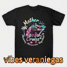 Unisex Sunset Coast Landscape Print Crew Neck Short Sleeve Summer Resort Basic Street Tee Summer Outfit Women Tops Summer Vacation - 黑色 - 查看 1