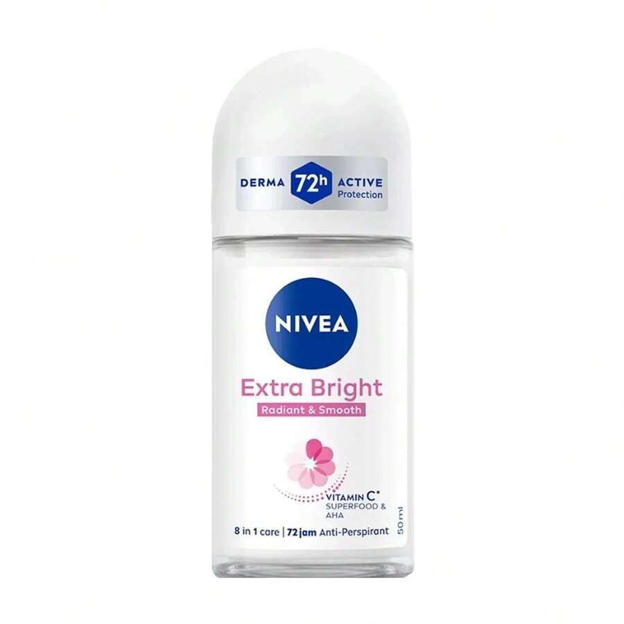 NIVEA 妮維亞女用超亮白滾珠除臭劑 50ml | 長效清新、肌膚光滑 | 滾珠除臭劑、無酒精 | 48小時長效異味防護 - Extra Brightening - 50ml - 查看 1