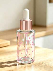 Frasco Conta-gotas de Vidro Transparente com Estampa de Laço Rosa - Frasco Dispensador de Óleo Essencial, Frasco Vazio Portátil para Viagem; Adequado para Viagem, Férias, Decoração Doméstica (Sala de Estar, Quarto, Banheiro) e Diversas Ocasiões (Casamento, Festa, Aniversário); Perfeito como Presente para Mulheres, Pais e Amigos; Combina Praticidade e Diversão. - Multicolorido - Visão 8