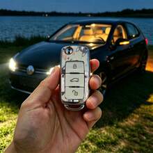 1 Stück Autoschlüsselhülle mit niedlichem Muster, geeignet für Jetta Mk6, Polo Mk5, Golf Mk6, Tiguan Mk1, Passat B7, Passat NMS, Caddy Mk3, Beetle, Amarok, Touran Mk1. Hochwertige Soft-Touch-Oberfläche, blockiert das Signal nicht, Unisex. - 3-Tasten-Modell AA - Übersicht 10