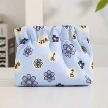 Sweet Pink Rose Blue Bow Lattice Pattern Quilted Cosmetic Bag, Portable Handheld Large Capacity Travel Makeup Organizer, Fashion Zipper Toiletry Storage Bag For Daily Trip Vacation - Multicolor - View 12