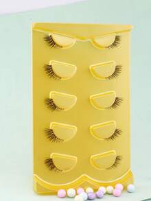5 paires d'extensions de cils 3D en fourrure de chat à effet œil de renard naturel, bouclés et ailés, avec bande transparente invisible, faux cils confortables et légers pour débutants - Voir 8