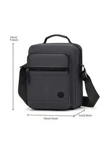 1pc Solid Color Casual Fashion Backpack Nylon Fabric Zipper Closure Minimalist Men's One Shoulder Crossbody Handbag Suitable For Daily Commute Work Business Meetings - Multicolor - View 2