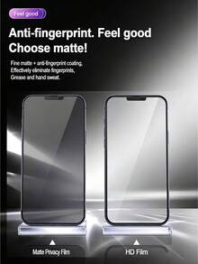 NNBILI 3片裝隱私防窺磨砂手機螢幕保護貼,全螢幕覆蓋,相容 iPhone 18 Pro Max/18 Pro/18/17 Pro Max/17 Pro/17 Air/17/16E/16 Pro Max/16 Pro/16 Plus/16/15 Pro Max/14 Pro Max/13 Mini/12/11/XS MAX/XR/8/7 Plus 系列,觸感滑順、防指紋、防眩光、易安裝,可搭配手機殼使用 - 黑色 - 查看 4
