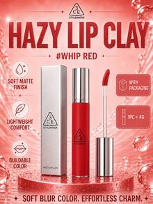3CE HAZY LIP CLAY#WHIP RED 4g，絲滑不拔乾，顯色可疊加，黃皮白皮都適配 - #WHIP RED - 查看 6