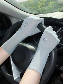 Women's Lightweight Ice Silk Sun Protection Fingerless Gloves, Breathable, Non-Sweating, Long Style, UV Protection For Outdoor Driving - Multicolor - View 2