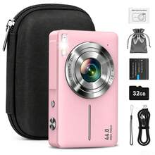 Digital Camera+Carrying & Protective Case Set, FHD 1080P 44MP Digital Point And Shoot Camera With 1 Rechargeable Batteries,32GB Memory Card+Carrying & Protective Case,Compact Small Camera For Boys Girls Beginners - View 16