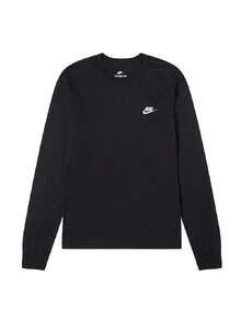 Nike Men's T-Shirt AS M NSW CLUB TEE - LS Soft Comfortable Sports Casual Long Sleeve Running Training Top AR5194-010 - Black - View 4