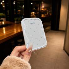 Polka Dot Folding Mirror, Minimalist Anti-Drop Handheld Portable Makeup Mirror, Compact Office Desktop Vanity Mirror - Multicolor - View 6