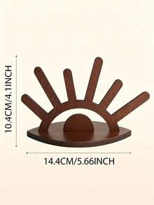 1pc Solid Dark‑Brown Hand‑Shaped Ring Display Stand, Retro Wooden Arc‑Base Hand‑Shaped With Multi‑Slot Prong, Classification Display Storage Jewelry Holder Jewellery Rack, For Dresser Vanity Bedroom Daily Use All‑Season Holiday Gift - Multicolor - View 8