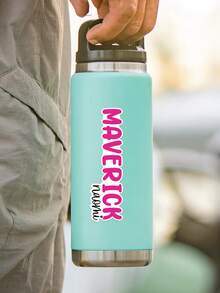 Customized Name Waterproof Vinyl Stickers, Bubble Bold + Handwritten Cursive Personalized Text Decals, Removable Self-Adhesive Labels, Suitable For Tumblers, Laptops, Notebooks, Water Bottles, Luggage, Back To School Students, Teachers, Bridesmaid Wedding Favors Exclusive Customized Name Stickers - Multicolor - View 2