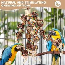 1pc Bird Supplies Pet Supplies Bird Cage Hanging Decor Bird Toy Accessories Bird Training Supplies Colorful Woven Bark Parrot Chewing Hanging String For Medium To Large Parrots African Grey Macaws (Random Color) - A+B - View 2