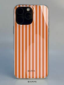 GIIPPA 1pc Orange Striped Pattern Design, Phone 17 Pro Max Phone Case, Compatible With Phone 16 Pro Max, 15 Pro Max, 14 Pro Max, Korean-Style High-End Fashion Fun Phone Case, Compatible With 11/12/13/14/15/16 Pro Max Plus, Elegant Design Suitable For Men And Women, Perfect Gift For Girlfriend On Christmas, Valentine's Day, Easter, Wedding Season And Birthday! - Multicolor - View 5