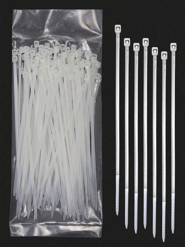 100/200pcs/Pack Multi-Color Self-Locking Nylon Cable Ties, Garden Binding Straps, Ratchet Design, Tighter When Pulled, High Load-Bearing, High Tensile Strength, Durable Self-Locking Plastic Cable Ties, Suitable For Home, Garden, Garage, Workshop, Christmas