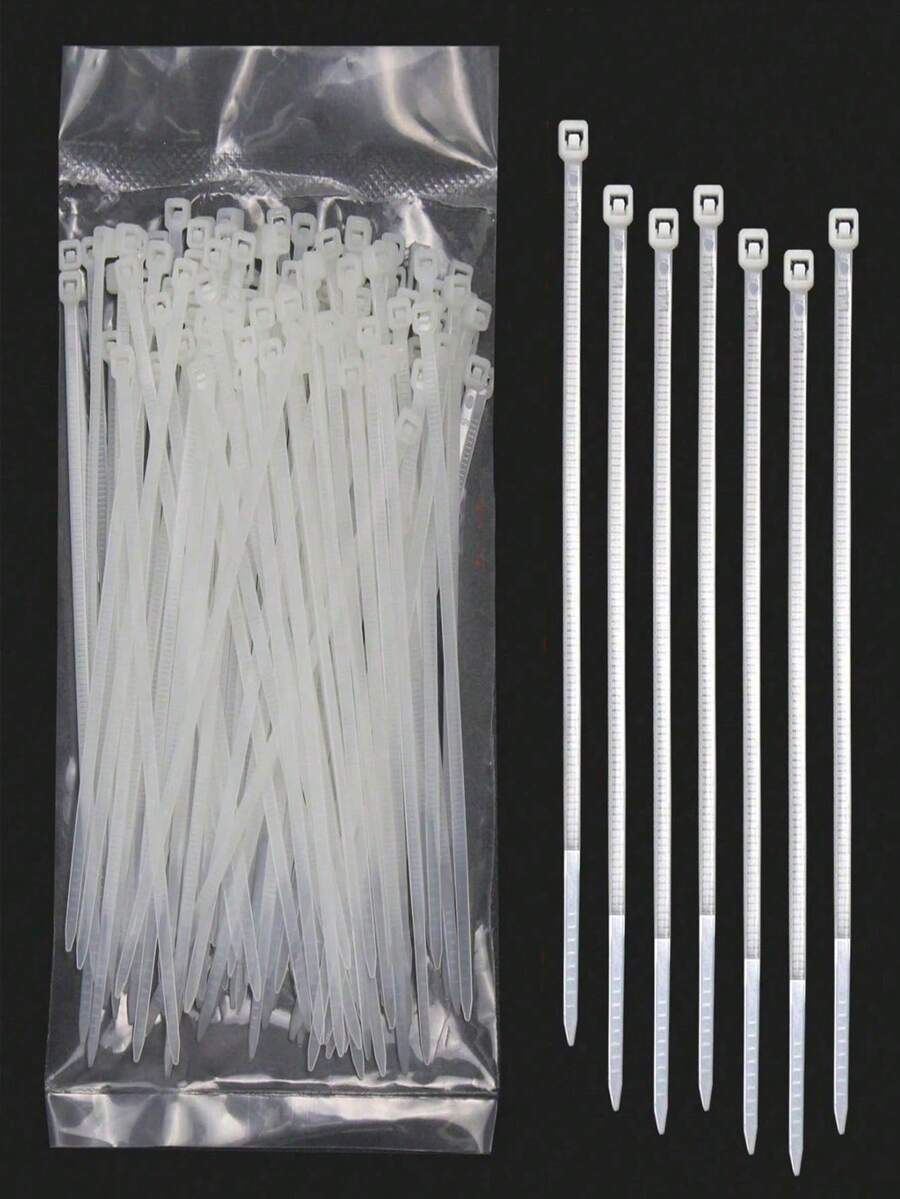 100/200pcs/Pack Multi-Color Self-Locking Nylon Cable Ties, Garden Binding Straps, Ratchet Design, Tighter When Pulled, High Load-Bearing, High Tensile Strength, Durable Self-Locking Plastic Cable Ties, Suitable For Home, Garden, Garage, Workshop, Christmas - A - View 1