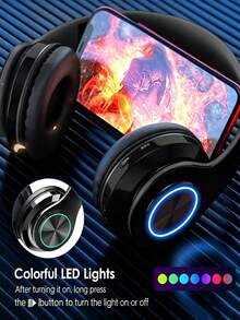 Wireless Bluetooth Stereo Gaming Headset With RGB LED Lights - Multicolor - View 6