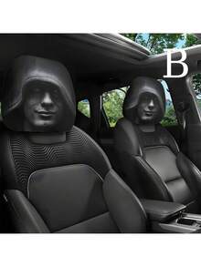 萬聖節恐怖風格汽車頭枕套，恐怖鬼臉頭枕保護套組，萬聖節汽車恐怖裝飾，通用汽車座椅頭枕套，適用於 SUV、卡車和轎車萬聖節內飾裝飾，萬聖節裝飾 - 多款 - 查看 9