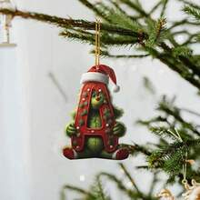The Grinch 1pc Acrylic Letter Ornament, Christmas Decoration, Christmas Tree Hanging Decor, Holiday Hanging Ornament - Multicolor - View 5