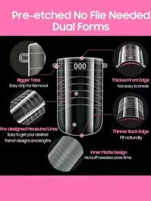 160pcs Straight Double-Ended Gel Nail Tips, Suitable For Fingers And Toes, Wide Flat Style, Reusable, Unisex, Pre-Notched, No Filing Required, Nail Art Tools For School Nail Care, Extended Nails For Holiday Wear, Longer Fit For Halloween - Clear - View 3