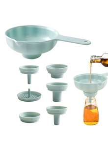 7pcs Multi-Function 7-In-1 Funnel Set, Multi-Diameter Detachable Nozzles With Filter Mesh Kitchen Oil Sauce Liquid Powder Dispensing Tool, Universal Large And Small Diameter Filling And Filtering Tool - View 12