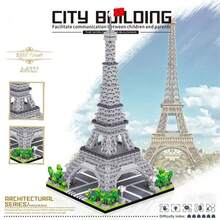 Set Balok Bangunan Menara Eiffel Paris 3585 Buah, Model Arsitektur Terkenal di Dunia, Ideal untuk Dekorasi Rumah & Hadiah Ulang Tahun - Paket Tas - View 11