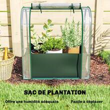 Outsunny Mini Garden Greenhouse With Planting Bag, Mini Portable Greenhouse 68 X 50 X 70 Cm, Roll-Up Door, For Garden, Balcony, Patio, Terrace, Dark Green - Green - View 4