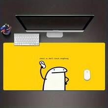 Minimalist Cute Pattern Extra Long Gaming Mouse Pad And Desk Mat Set, Non-Slip Durable Rubber Base, Smooth Responsive Surface, Suitable For PC Laptop Office Home, Abstract Art Desktop Decor, Back To School Supplies - A - View 5