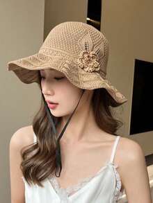 2026 Women's Foldable Straw Sun Hat - UPF 50+ Sun Protection, Summer Beach Essential, 4 Colors Available, Lightweight And Fashionable, Suitable For Outdoor, Park And Travel - Multicolor - View 1