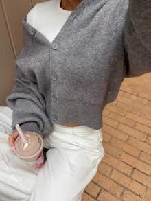Women's Fashion Long Sleeve Knit Base Layer Top, Autumn/Winter New Soft Gentle Style Loose Sweater - Grey - View 2
