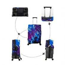 Elastic Luggage Cover With Handle Protection, Fits 18-30 Inch Suitcases, Travel Accessory, Blue Starry Sky Art Pattern, Washable - Royal Blue - View 5