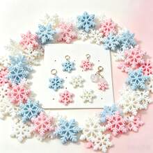 30/50pcs Mixed Original Molded Snowflake DIY Set For Earrings, Hair Accessories, Beaded Bracelets, Resin Craft Decoration Patch Material Kit (Aged 14+) - Multicolor - View 1