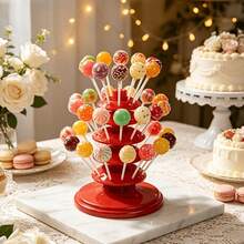 1pc Multi-Layer Lollipop Holder Centerpiece, Red Plastic Adjustable Multi-Layer Candy Lollipop Display Stand Desktop Decoration, Multi-Layer Insertable Lollipop Holder, Suitable For Christmas, Birthday And Wedding Party Decoration - View 8