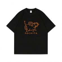 Japanisches Anime Chainsaw Mans Pochitas bedrucktes T-Shirt Herren und Damen T-Shirt Herren Oberteil Sport T-Shirt Herren T-Shirt Sommer Tee - Form - Übersicht 1