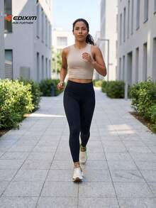 EDIXIM Tênis Esportivos Femininos 2026 Verão Novo Tênis de Corrida Respirável de Malha Sola Macia Tênis para Pular Corda Tênis de Corrida em Estrada com Absorção de Choque - cor de areia - Visão 6
