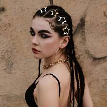 30pcs Metal Star Hair Clips, 2000s Y2K Snap Hair Clips, Non-Slip Star Hair Accessories, Gold & Silver Hair Accessories, Millennium Style Hair Accessories For Women - Gold + Silver - View 3