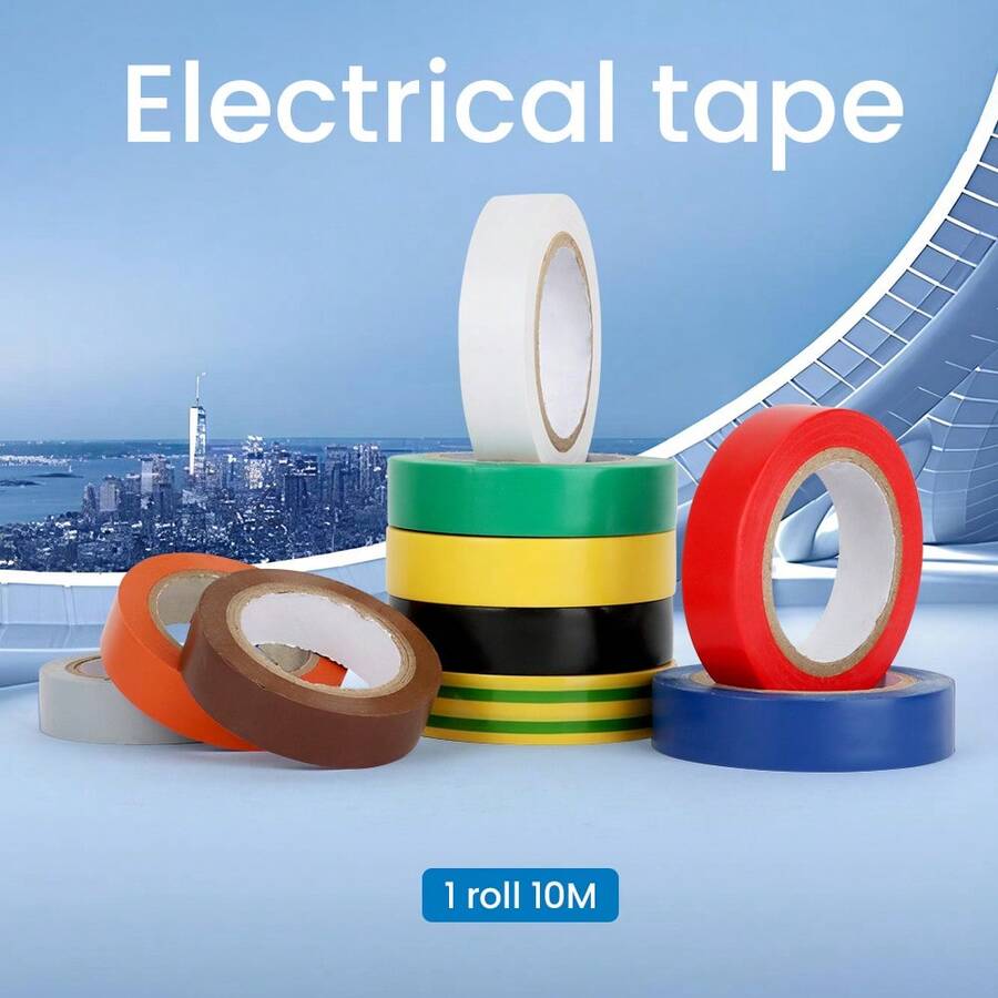 1 pieza Juego de cinta eléctrica multicolor de 10M autoadhesiva para oficina, manualidades y gestión de cables - Unitalla - Ver 1