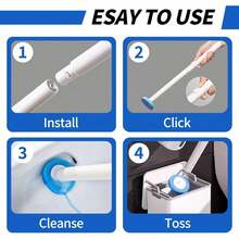 2026 New Disposable Toilet Brush Set, Wall-Mounted No-Dead-Angle Cleaning Brush, Replaceable Brush Head, Contactless Cleaning, Bathroom Household Cleaning Tool, Suitable For Cleaning Toilet, Bathroom, Bathtub, Swimming Pool, Perfect For Back To School Season Gift - Multicolor - View 9