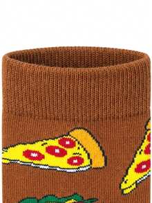 1 Paar Herren Crew Socken mit Pizza, Burger, Hot Dog und Soda Flaschen Muster, ideal für tägliche Outfits, Essensliebhaber, Freizeitkleidung, Geburtstags- und Feiertagsgeschenke, Party und Alltag - Verschiedenfarbig - Übersicht 5