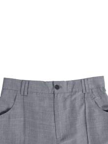 Officeau Men's Casual Dress Pants, Spring/Autumn, Fashionable Versatile Wide Leg Long Trousers With Drape For Commuting And Travel - Grey - View 3